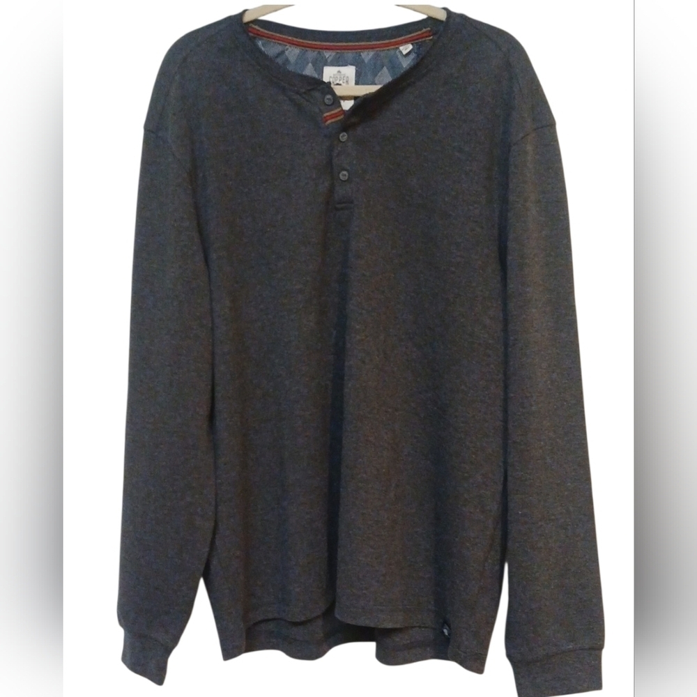 Copper & Oak -NWOT Gray Long Sleeve Henley, Lite Weight Sweatshirt XXL - Picture 8 of 8